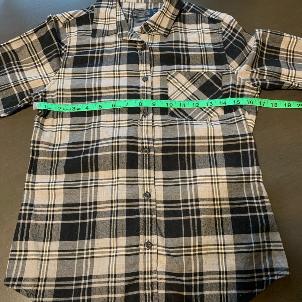 Pendleton Wool Button Up Grey And Black Plaid, Wo… - image 7